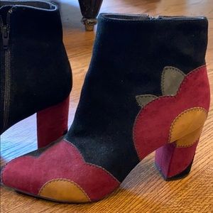 Patchwork Suede Ankle Boots